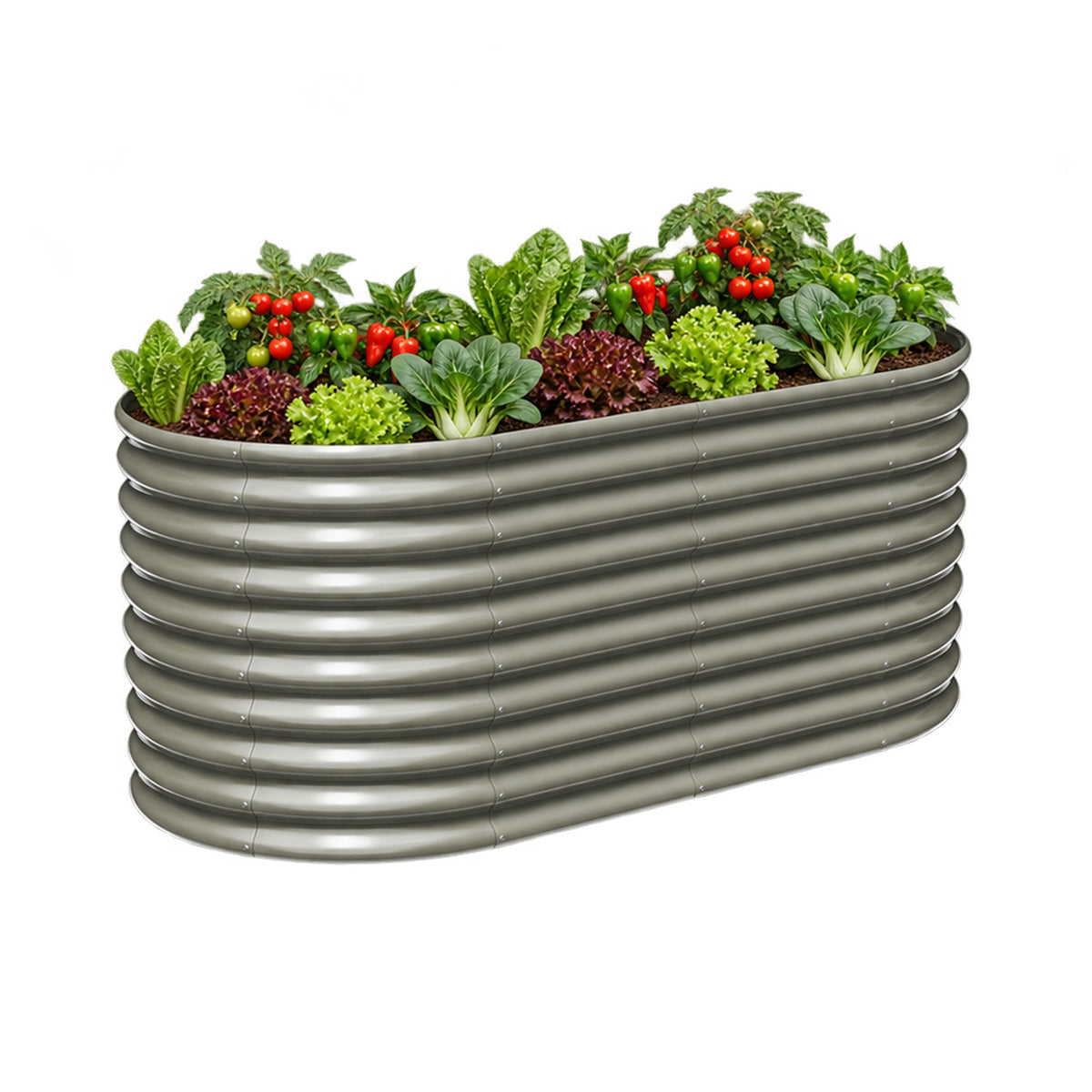 30" Extra Tall 6x3 ft Galvanized Steel Raised Garden Bed