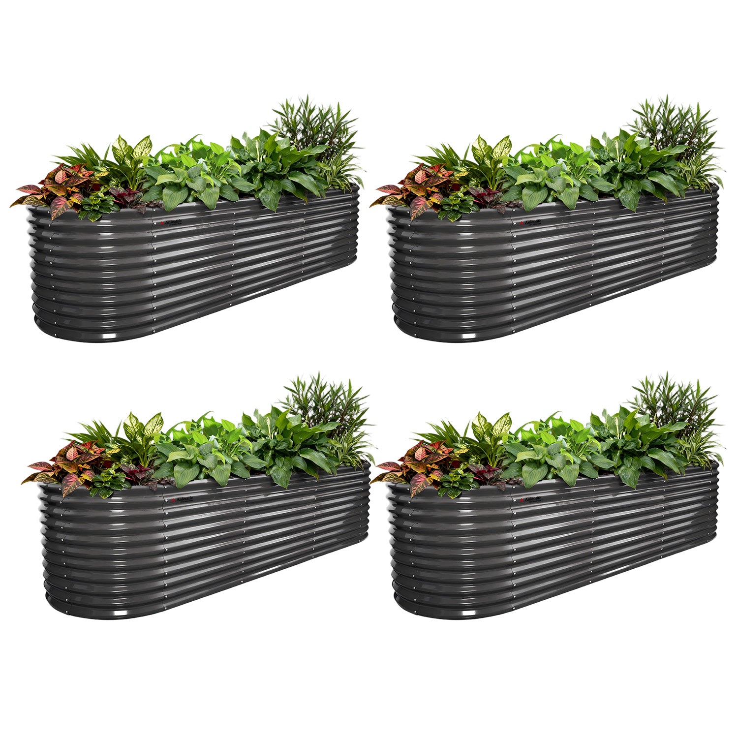 30" Extra Tall 10x3 ft Galvanized Steel Raised Garden Bed (Set of 4)