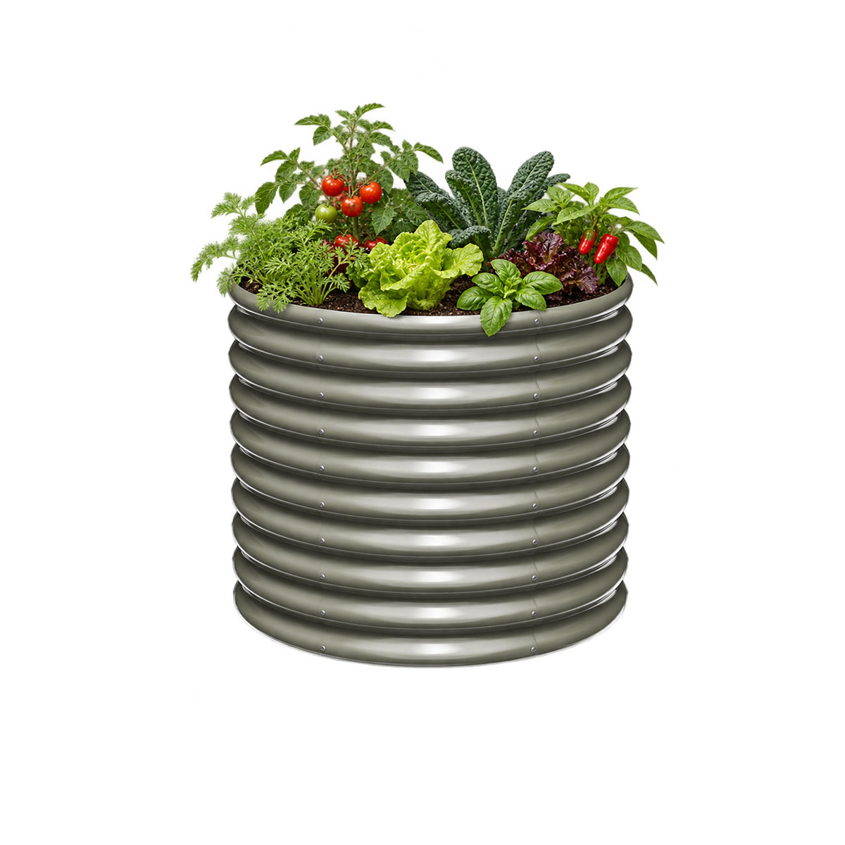 30" Extra Tall 36" Wide Round Galvanized Steel Raised Garden Bed