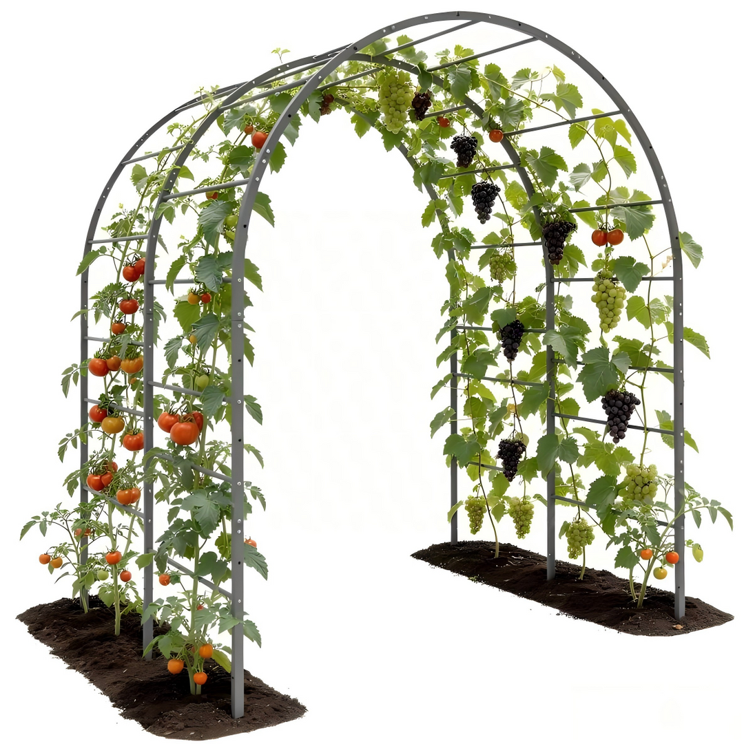 6 FT Heavy-Duty Metal Arch Garden Trellis for Raised Beds & Climbing Plants