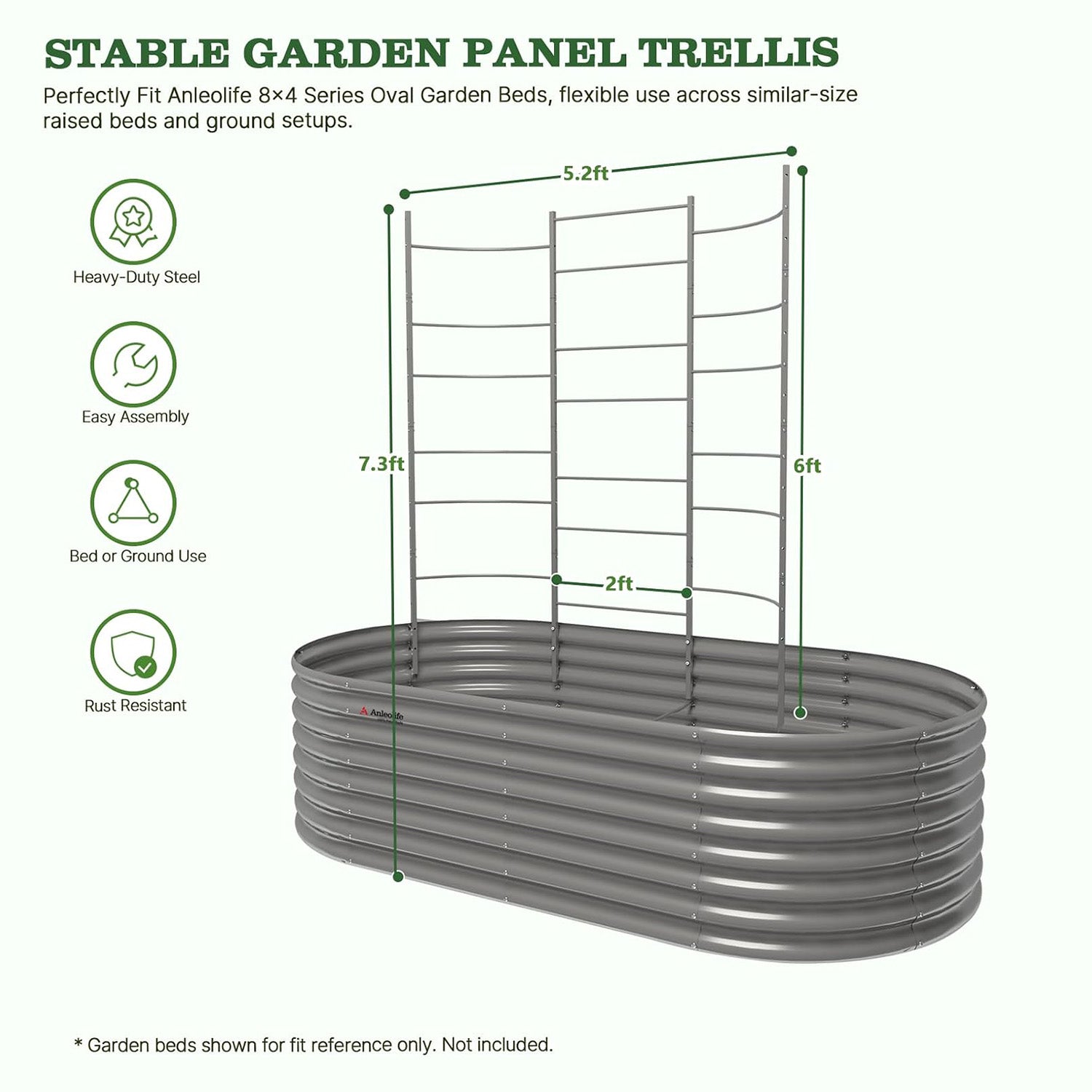 6ft garden plant trellis 6 ft Heavy-Duty Metal Garden Trellis for Raised Beds & Vertical Growing