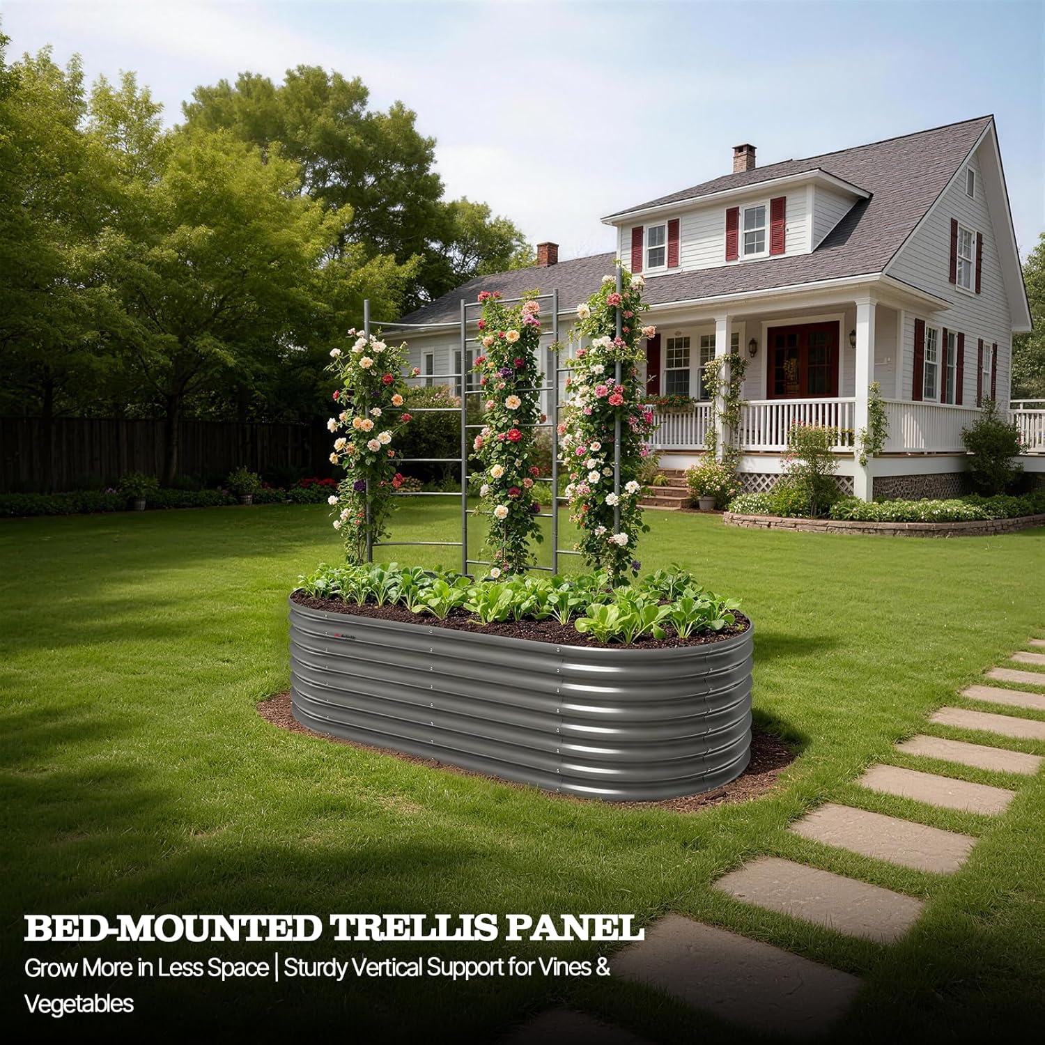 6ft garden plant trellis 6 ft Heavy-Duty Metal Garden Trellis for Raised Beds & Vertical Growing