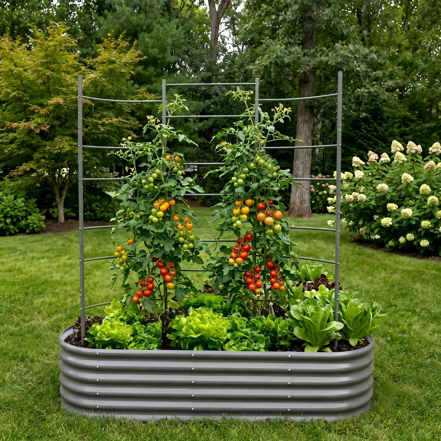 6 FT Heavy-Duty Metal Garden Trellis for Raised Beds & Vertical Growing