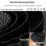 Flexible galvanized steel with text highlighting its features and a comparison to regular steel. 