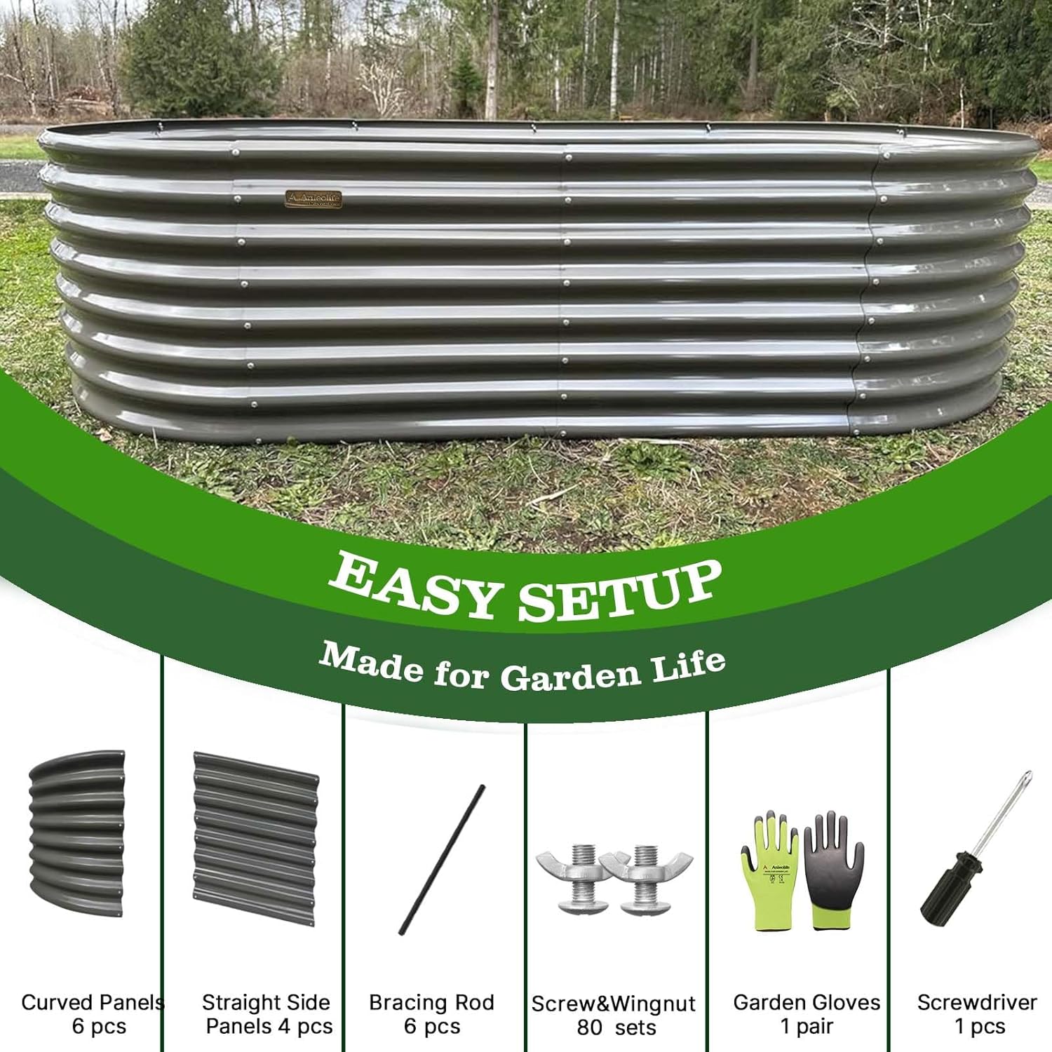 EASY SETUP - Oval Raised Garden Bed 