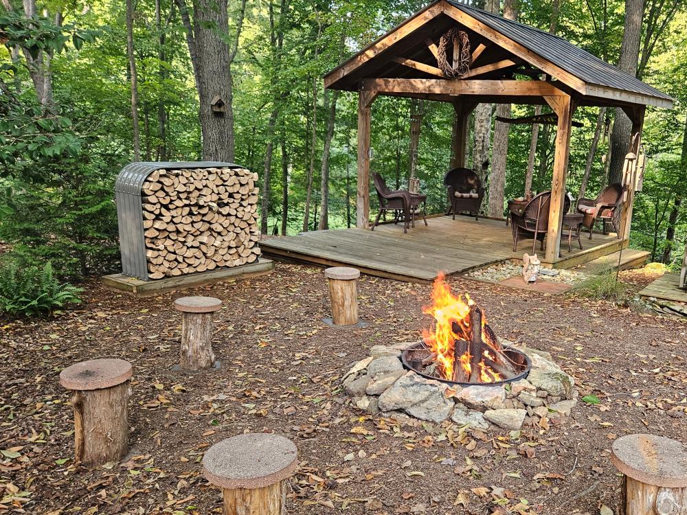 Chicken tunnel in a backyard