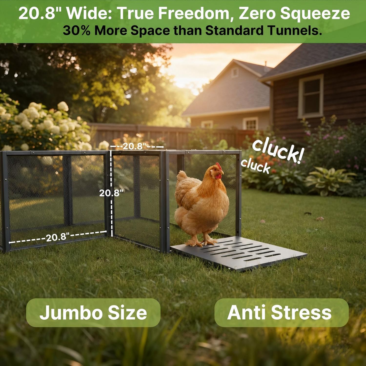 20.8" Modular Panel System Chicken Tunnel – DIY Predator-Proof Metal Run