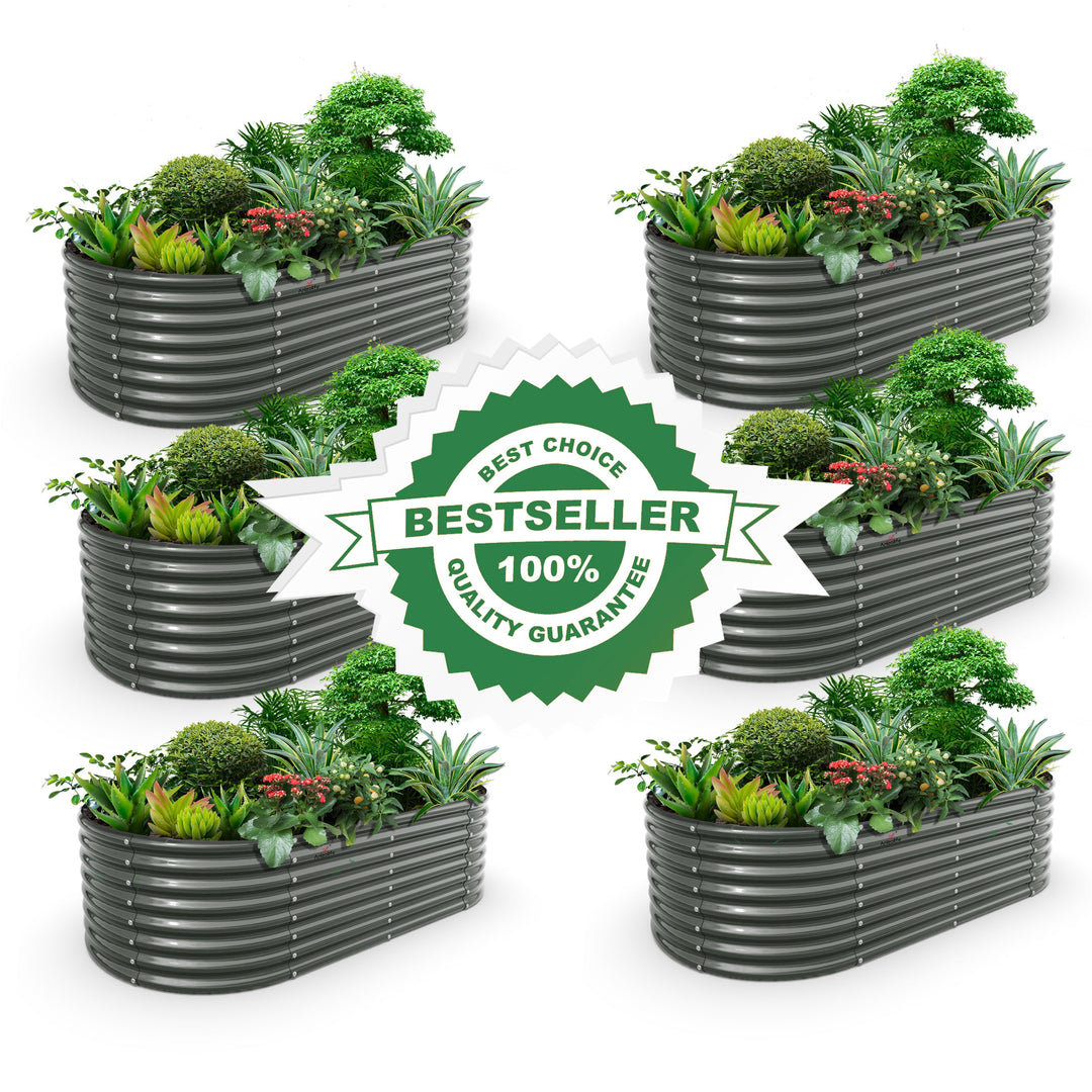 24" Extra Tall 8x4 ft Easy Assembly Raised Garden Beds (Set of 6) - Anleolife