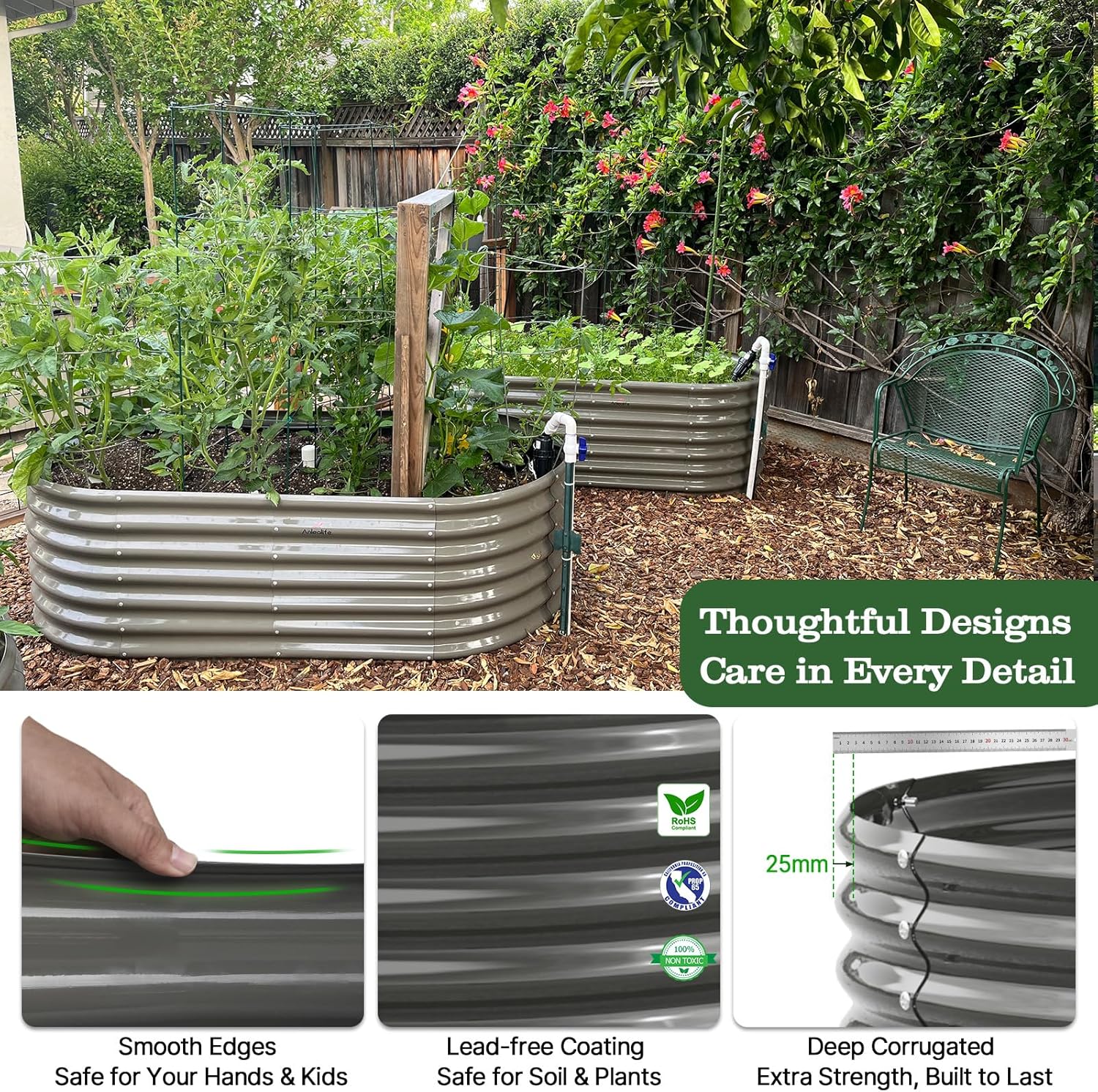 Thoughtful Designs Care in Every DetailJoyfully Build Your Dream Garden - Oval Raised Garden Bed 