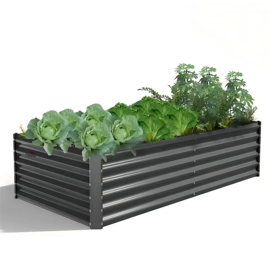 18" Tall 6x3 ft Galvanized Steel Raised Garden Bed