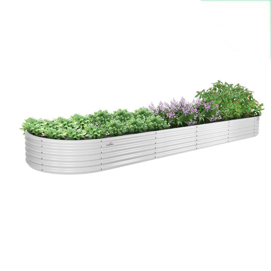 18" Tall 12x3 ft Galvanized Steel Raised Garden Bed