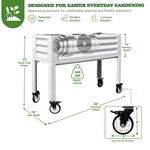 35" Waist-High 4x1.5 ft Galvanized Steel Elevated Raised Garden Bed 