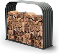 18"D x 54"W x 43"H,24 Cube Ft Storage Metal Firewood Racks Log Holder ,Grey Galvanized Steel Shed, Water-Resistant Cover - Anleolife