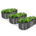 18" Tall 6x2 ft Modular Raised Garden Beds (Set of 3) - Gray