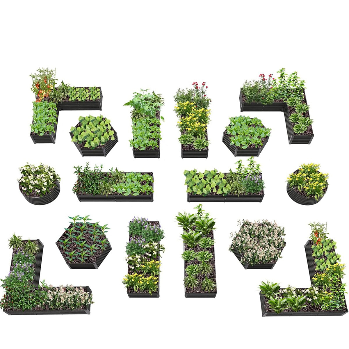 18" Tall Pre-Designed Garden Layout for New Homeowners (Set of 16)